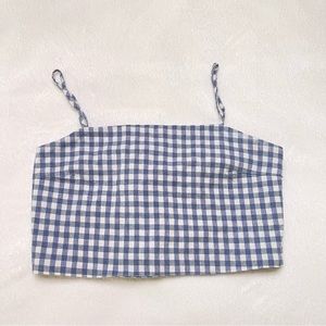 Brandy Melville Checkered Tie-Back Crop Top
